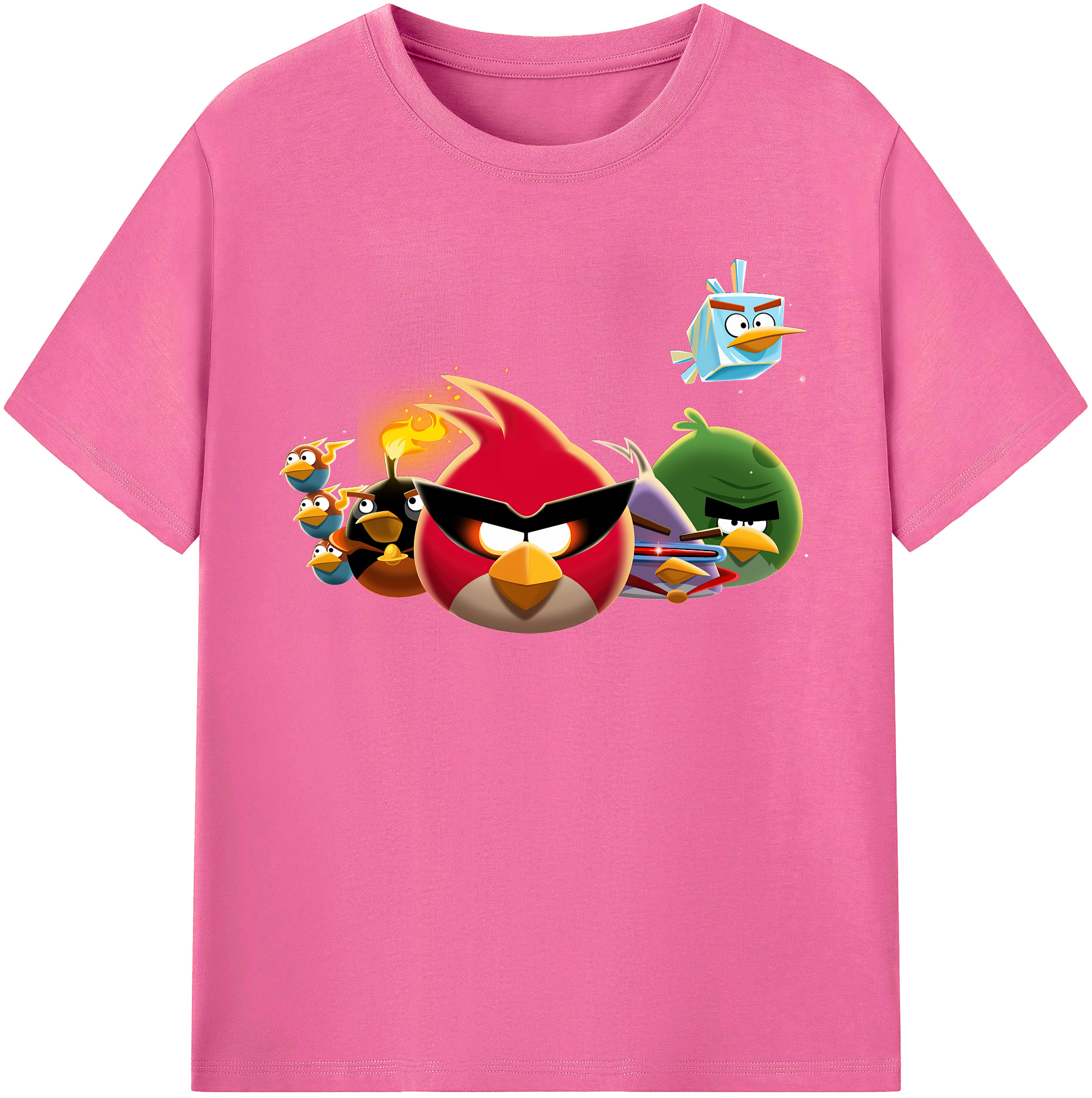 （画像用） Angry Birds アングリーバード レディースカジュアルプリントTシャツ（綿100％）